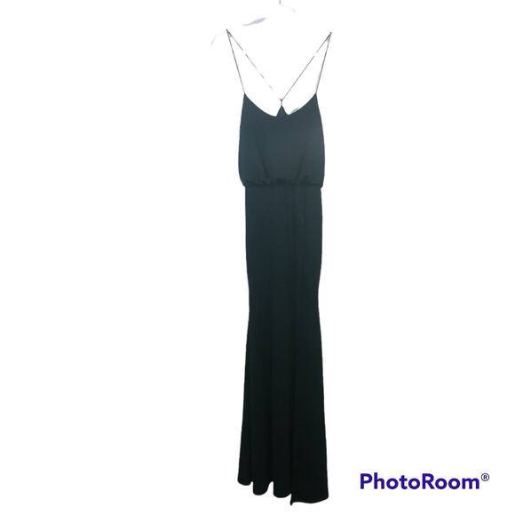 Club L Navy Blue Maxi Formal Drapey Form Fitting Dress Size 6 - Picture 1 of 9